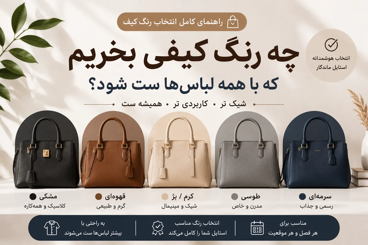 چه رنگ کیفی بخریم که با همه لباس‌ها ست شود؟