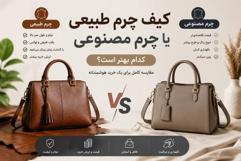 کیف چرم طبیعی یا چرم مصنوعی