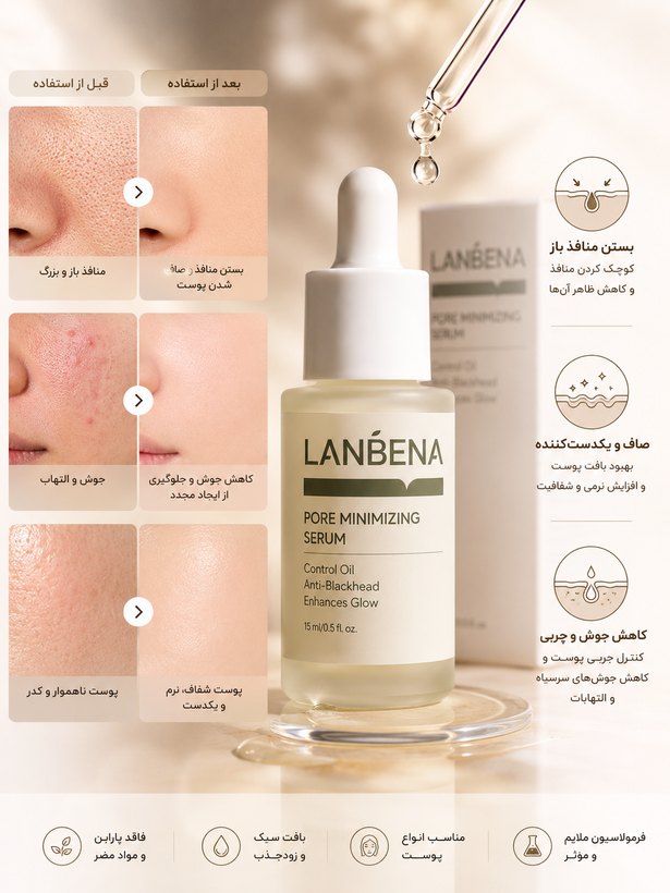 سرم کوچک کننده منافذ لانبنا LANBENA Pore Minimizing Serum