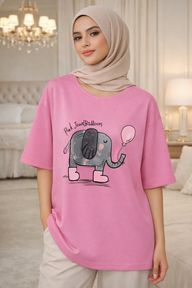 تی شرت لانگ طرح فیل