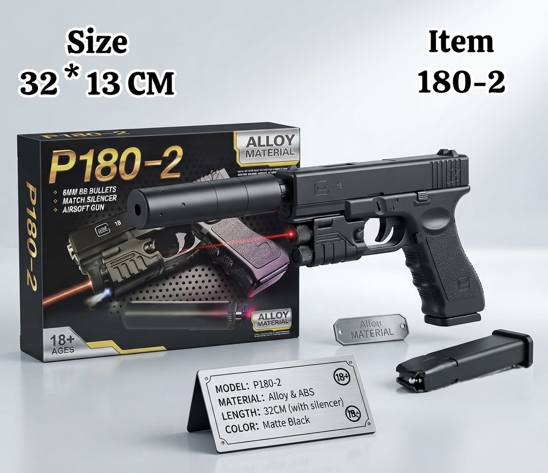 تفنگ بادی  کلت اسباب بازی کد P180-2 قسطی